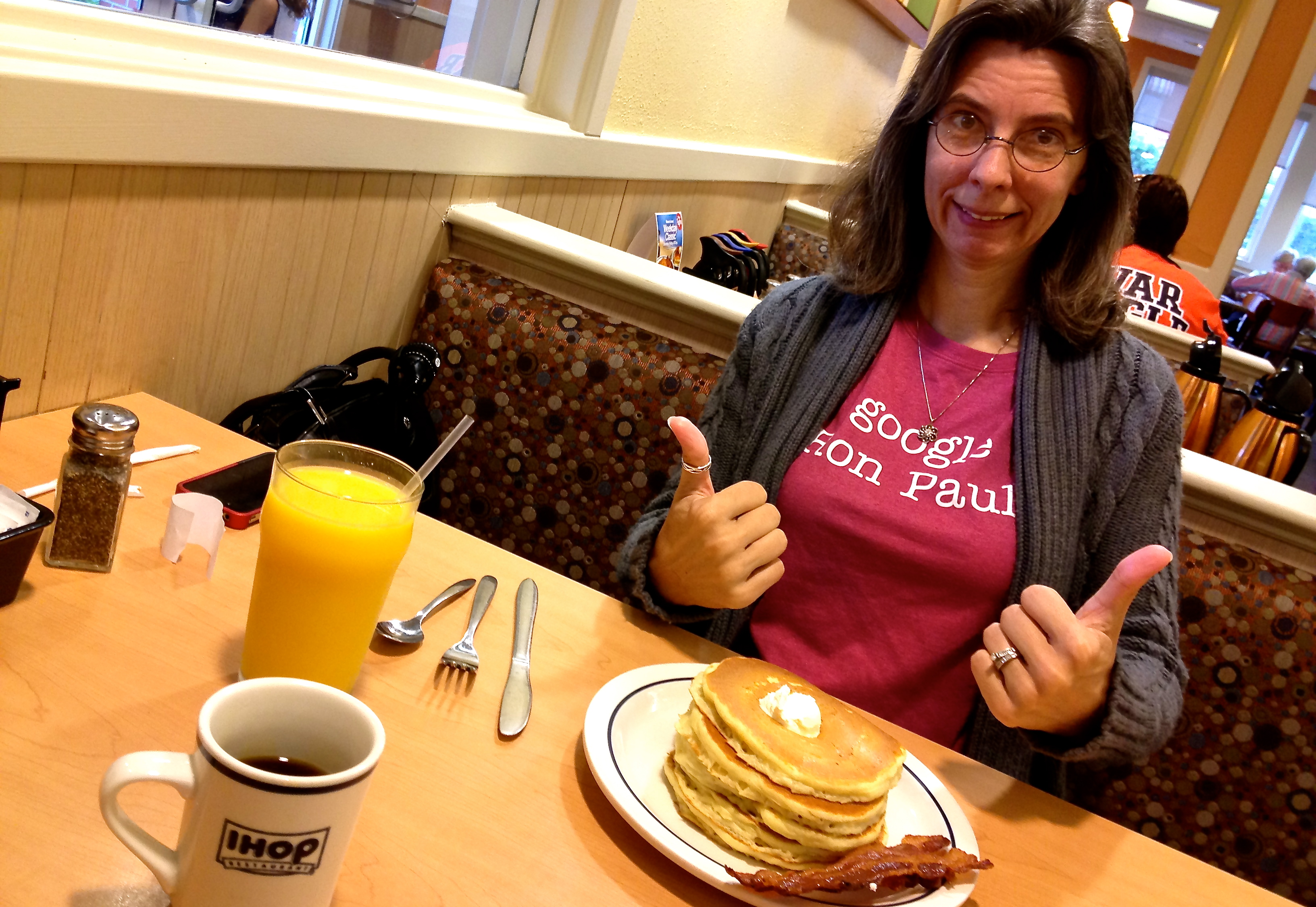 Deborah and Her Pancakes at iHop in Auburn