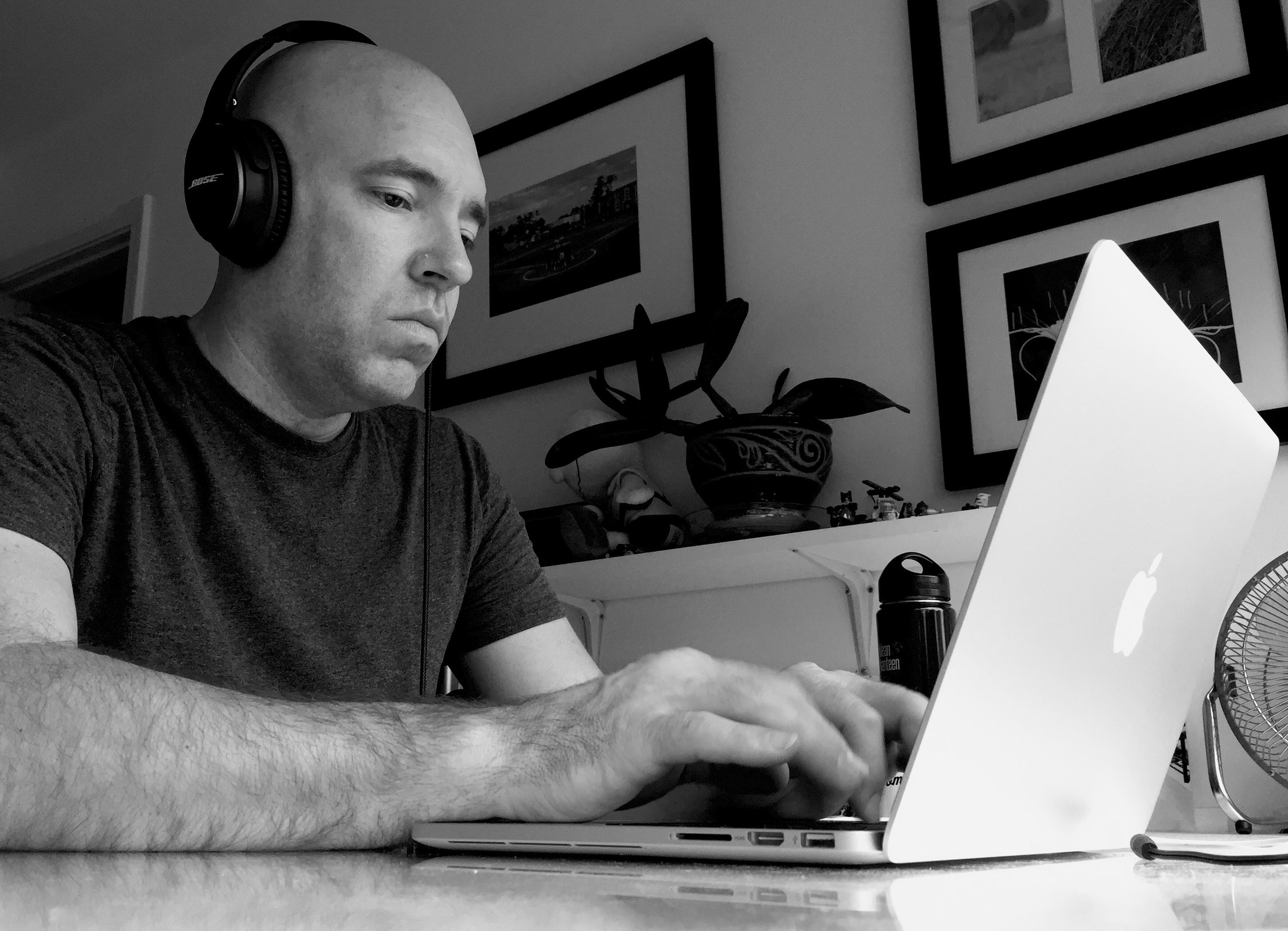Self Portrait Writing at my Macbook