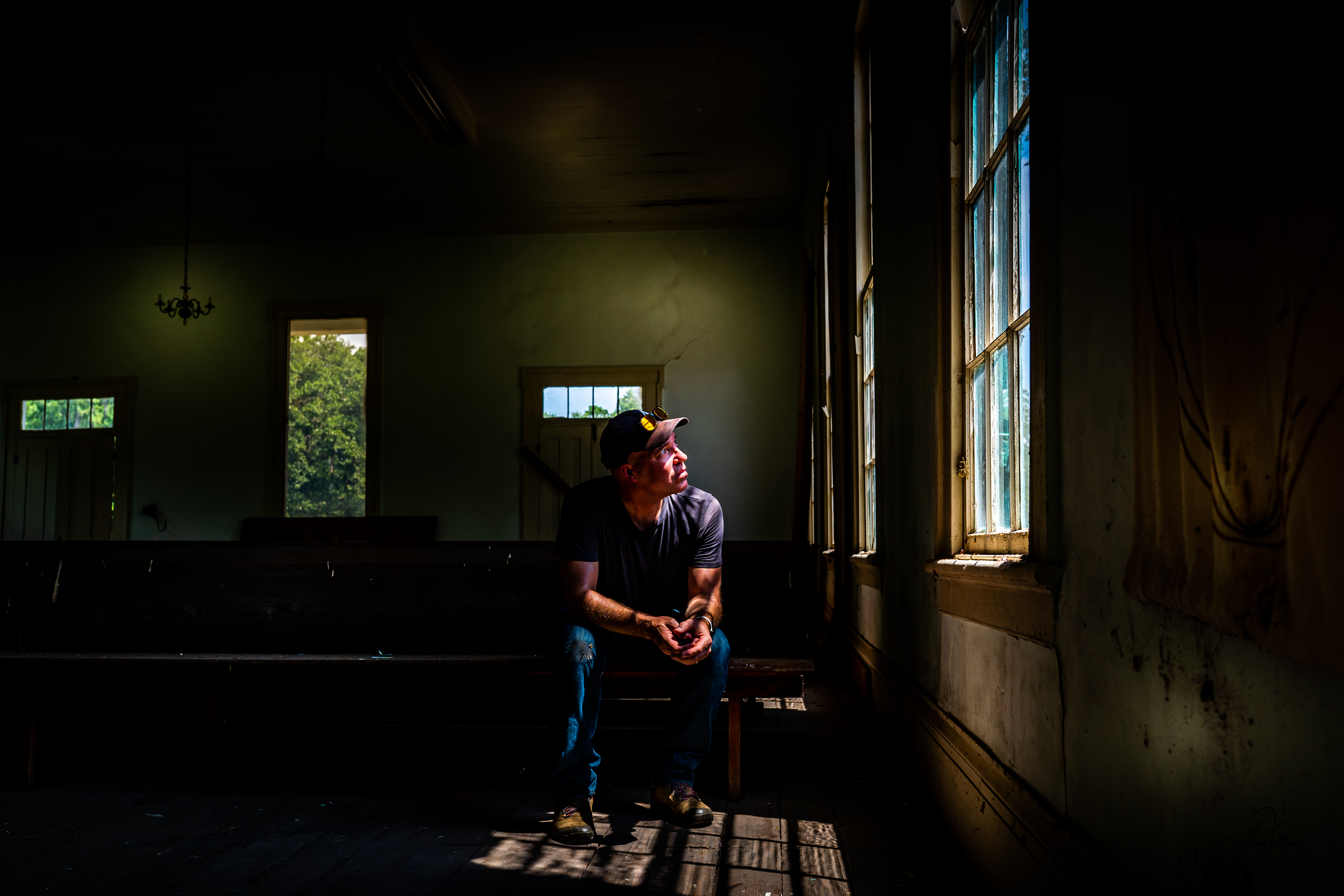 Self Portrait in an abandoned Church in Lee County