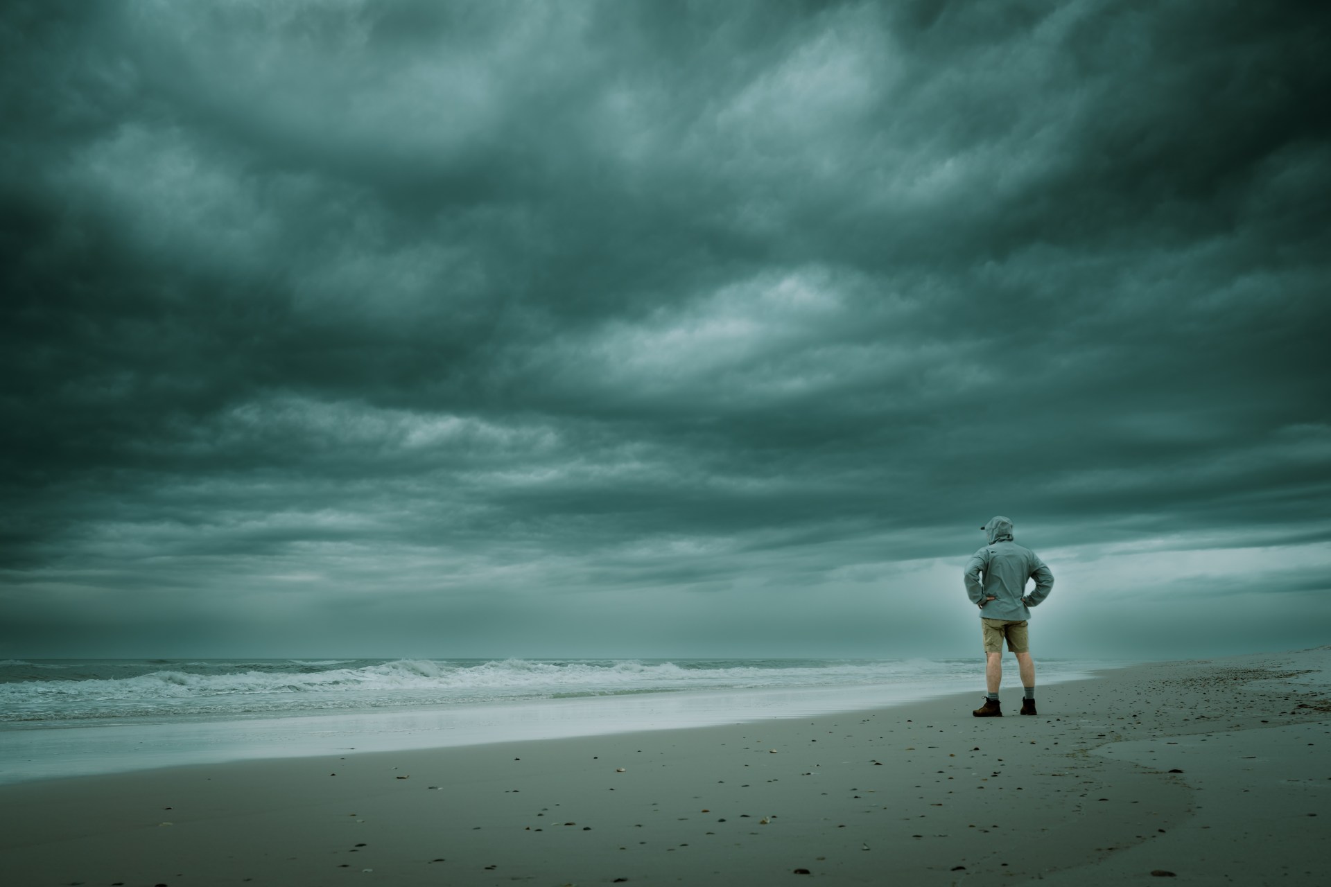 Self Portrait at Gulf Shores Pier Beach Cover Mirrored