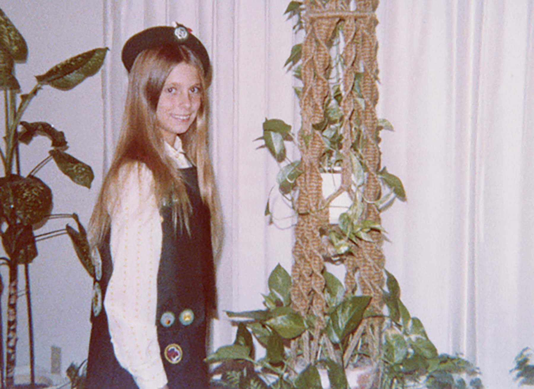 Deborah as a Busy Girl Scout Selling Cookies Circa 1977